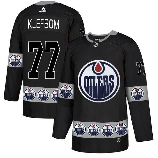 Men Edmonton Oilers #77 Klefbom Black Adidas Fashion NHL Jersey